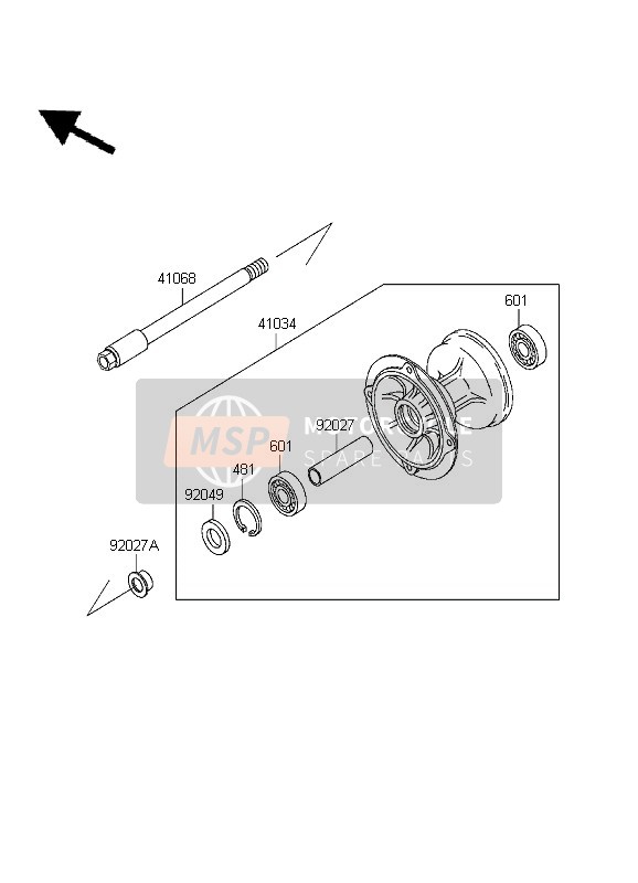 410340006, DRUM-ASSY,Front Brake KLX250-H, Kawasaki, 0