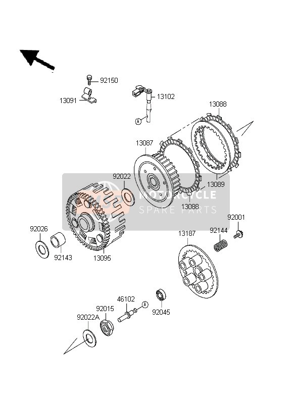 Kawasaki KLR650 1999 Clutch for a 1999 Kawasaki KLR650