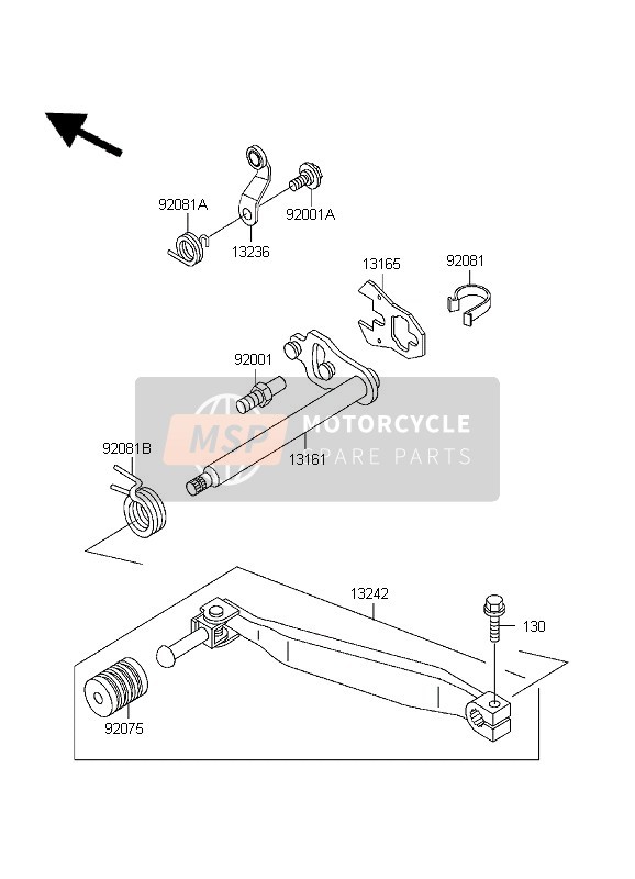 Kawasaki KLR650 1999 Gear Change Mechanism for a 1999 Kawasaki KLR650