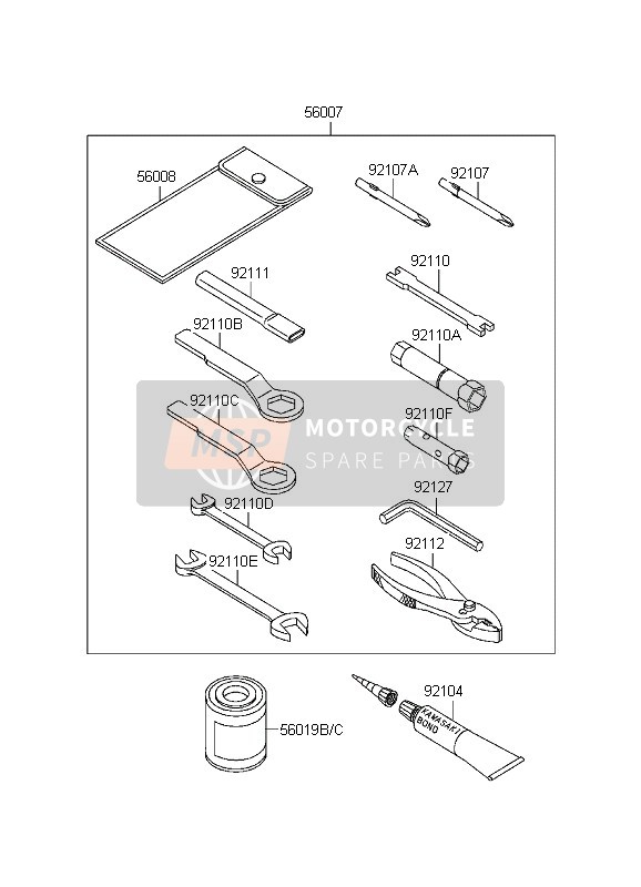 Kawasaki KLR650 1999 Outils des propriétaires pour un 1999 Kawasaki KLR650