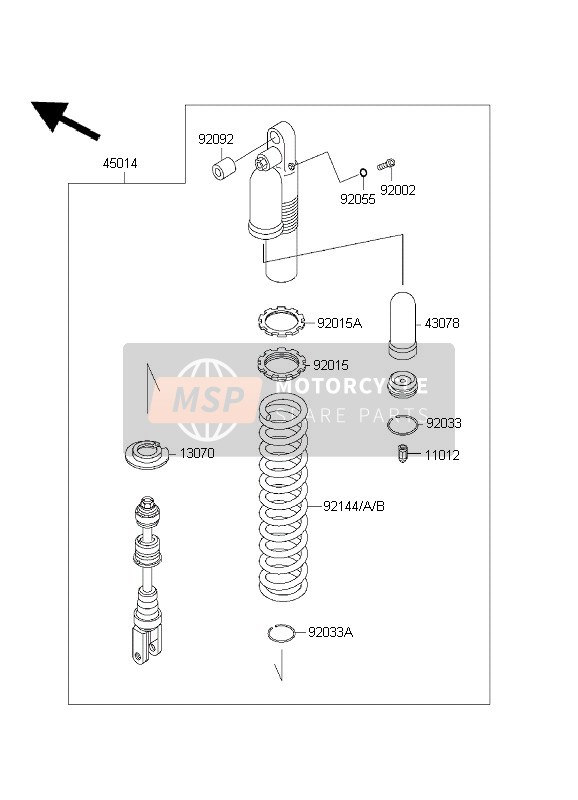 Kawasaki KLX300R 1999 Shock Absorber for a 1999 Kawasaki KLX300R