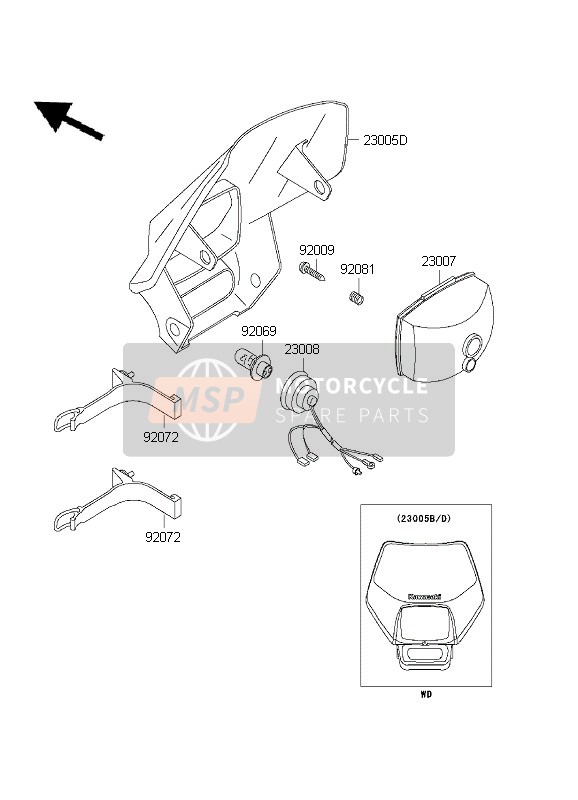 Kawasaki KLX300R 1999 SCHEINWERFER für ein 1999 Kawasaki KLX300R