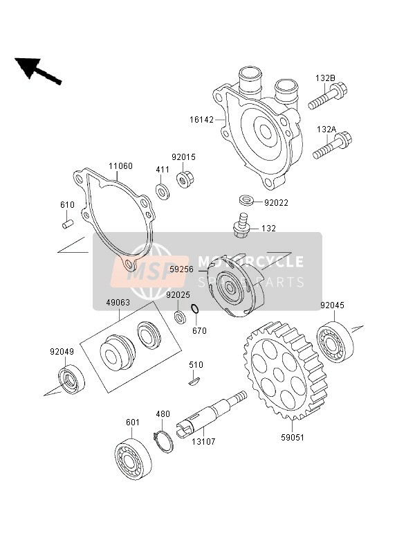 Kawasaki KLX650R 1999 Water Pump for a 1999 Kawasaki KLX650R