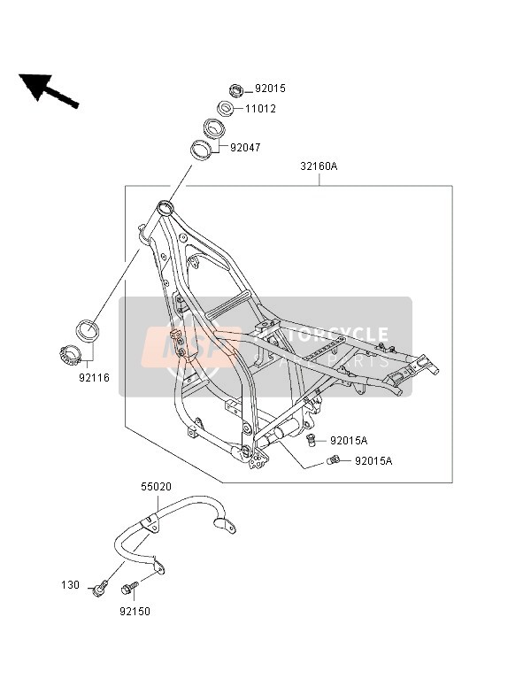 321601364EZ, FRAME-COMP,C.Gray, Kawasaki, 0