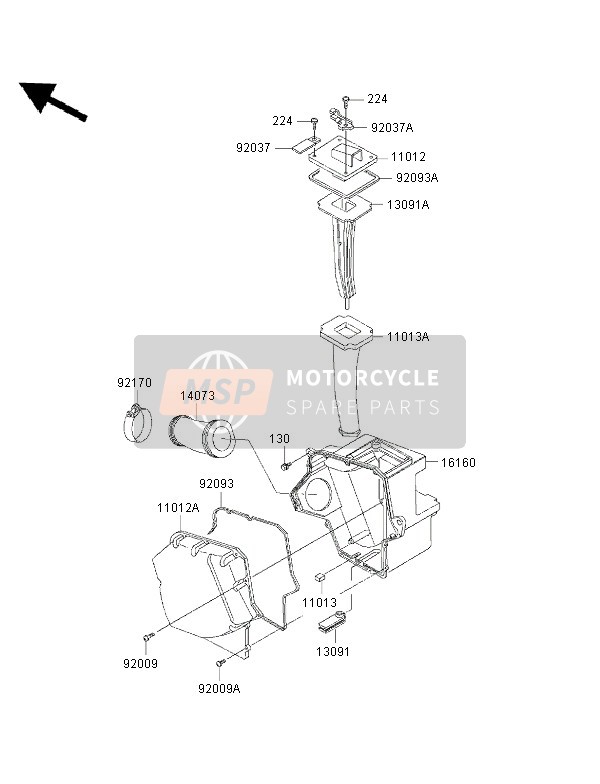 920091605, Vis ZR550B2, Kawasaki, 2