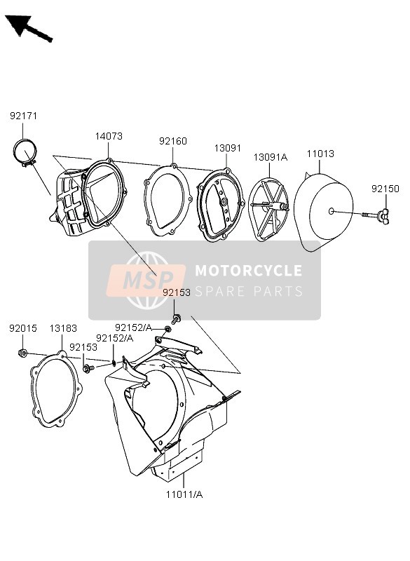 Kawasaki KX125 2005 Air Cleaner for a 2005 Kawasaki KX125