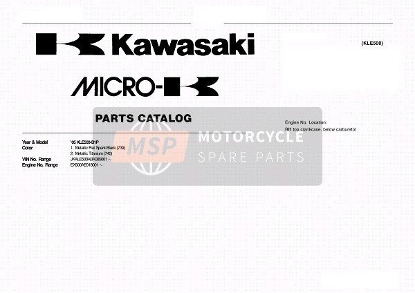 Kawasaki KLE500 2005 Identification du modèle pour un 2005 Kawasaki KLE500