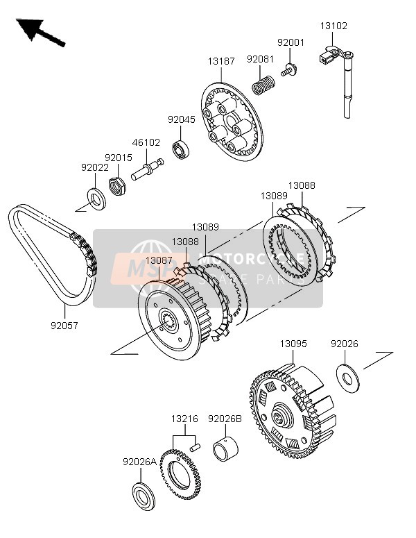 Kawasaki KLE500 2005 Embrague para un 2005 Kawasaki KLE500