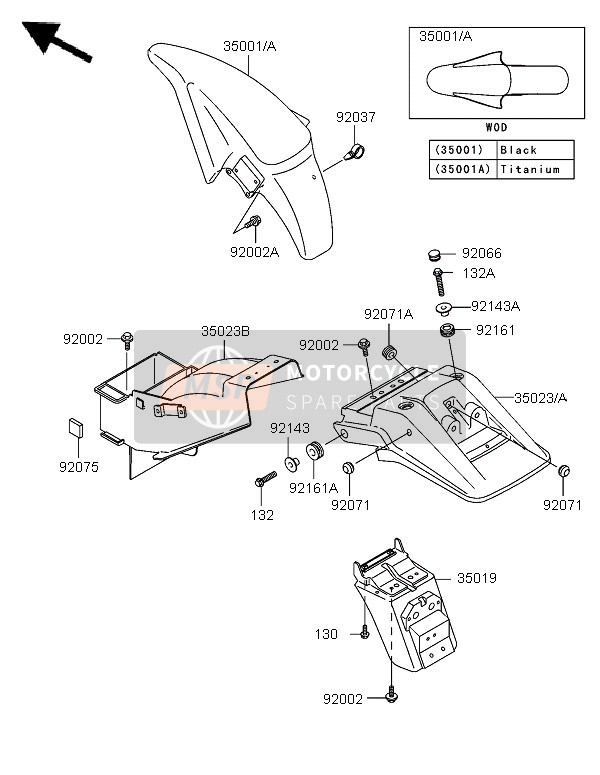 350231311739, FENDER-REAR, Rr, M.F.S.Blac, Kawasaki, 0