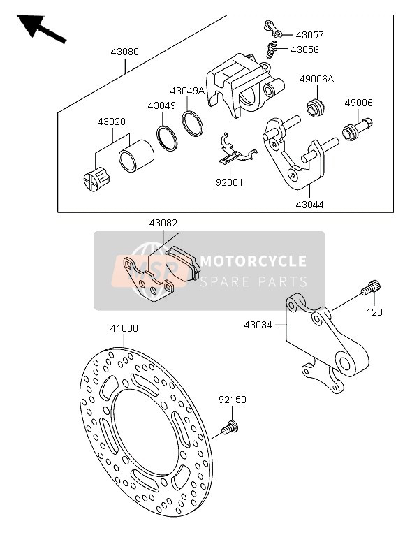 41080014511H, Disc,Rr,Black KLE500B7F, Kawasaki, 0