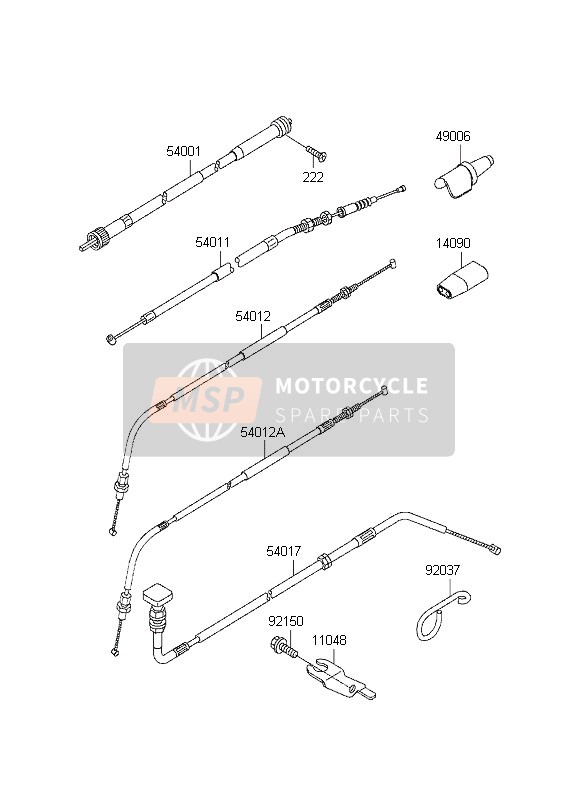 Kawasaki KLX650R 1995 KABEL für ein 1995 Kawasaki KLX650R