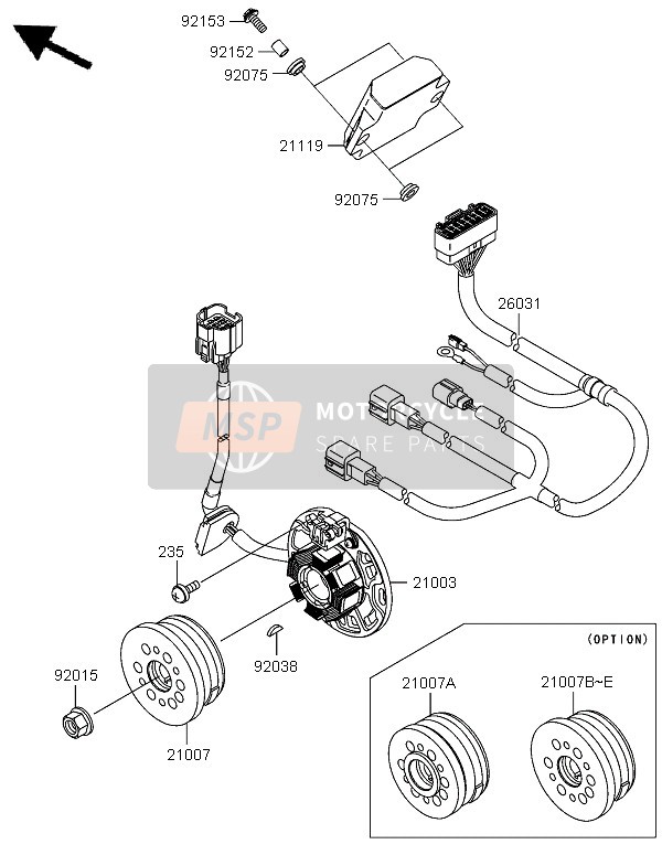 Kawasaki KX250 2005 Generator for a 2005 Kawasaki KX250