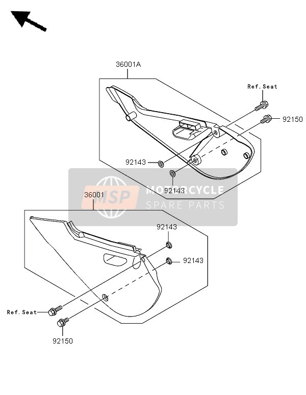 Kawasaki KX65 2005 Side Covers for a 2005 Kawasaki KX65