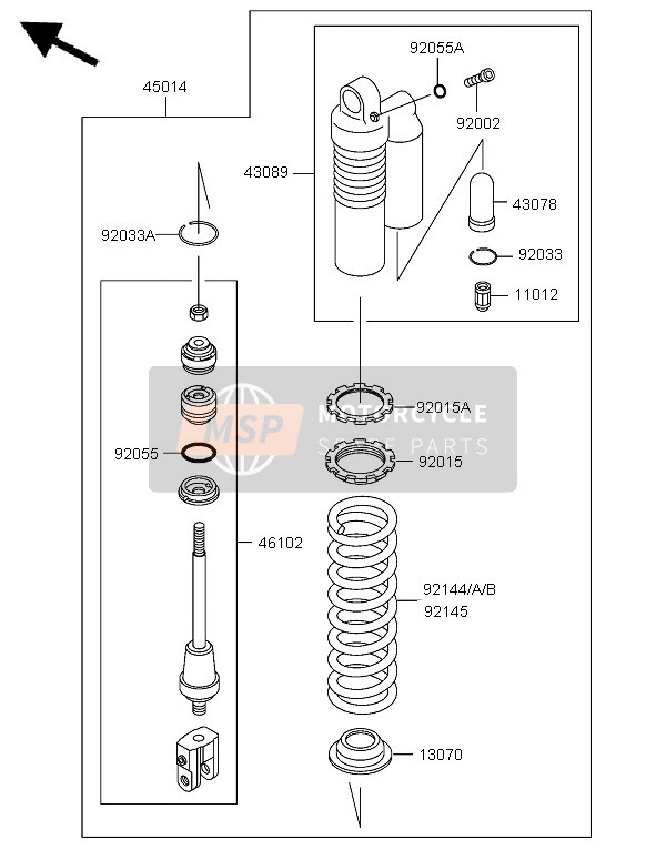 9214419458V, Spring,Shockabsorber,K=4.8,Sil, Kawasaki, 0