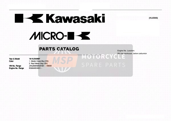Kawasaki KLE500 2006 Modellidentifikation für ein 2006 Kawasaki KLE500