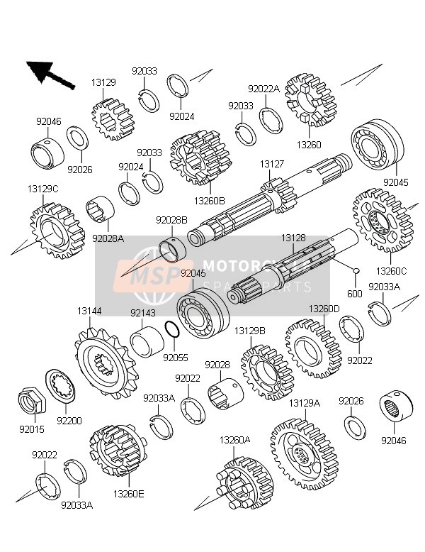 Kawasaki KLE500 2006 Transmission for a 2006 Kawasaki KLE500