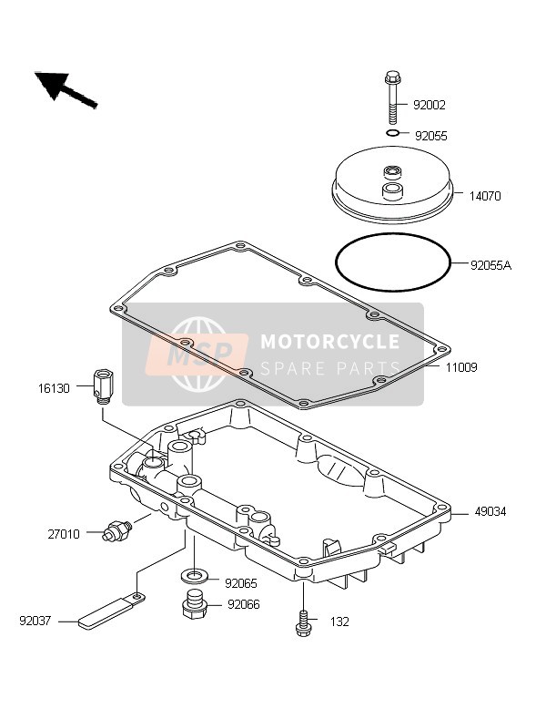 Kawasaki KLE500 2006 Couverture de reniflard & Carter d'huile pour un 2006 Kawasaki KLE500