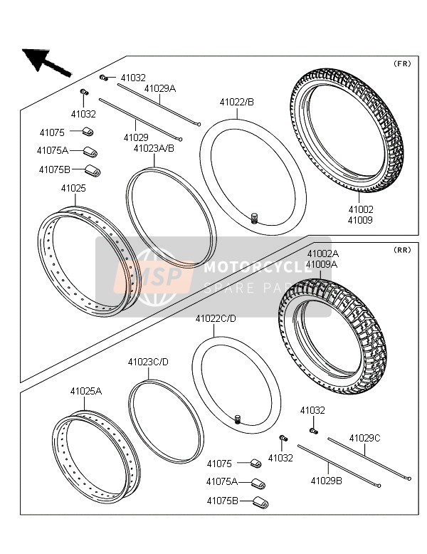 410221118, Chambre A Air KX125 E, Kawasaki, 2