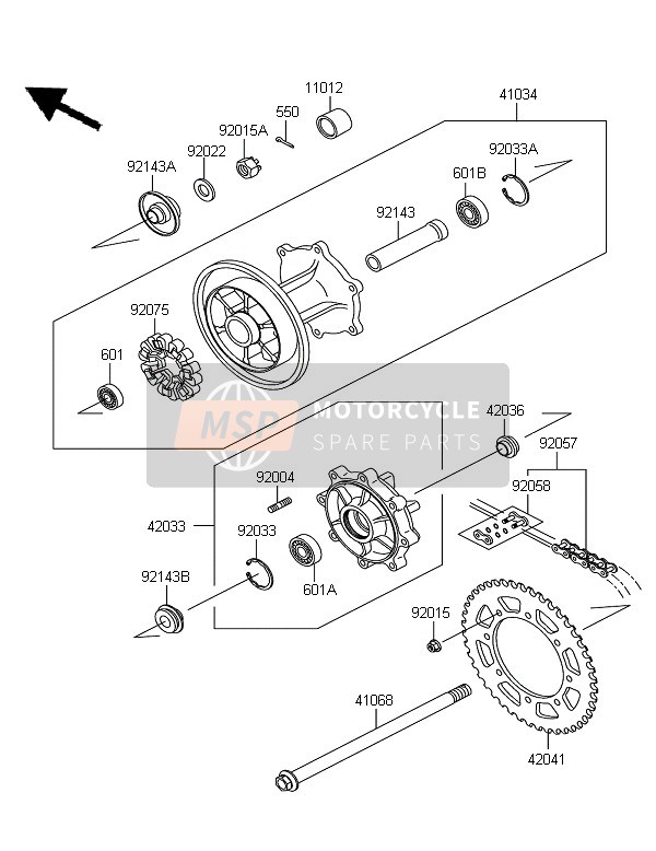 Kawasaki KLE500 2006 Rear Hub for a 2006 Kawasaki KLE500