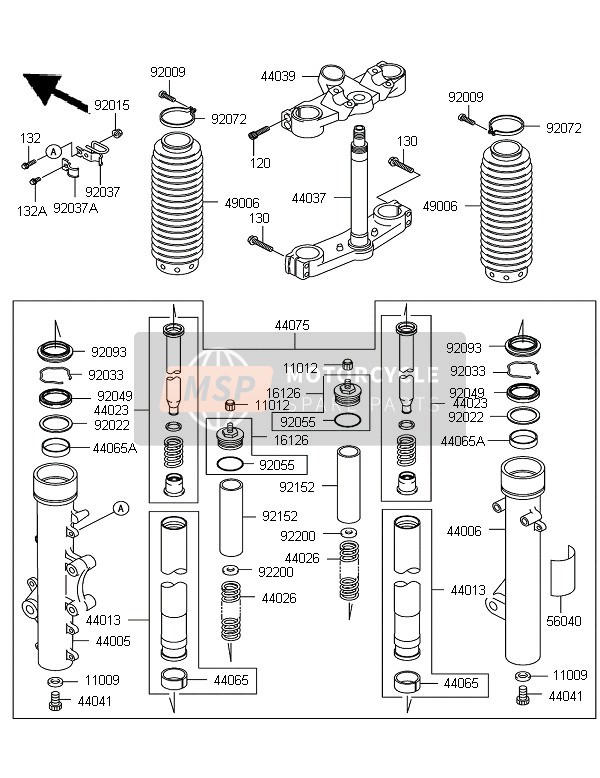 Kawasaki KLE500 2006 Front Fork for a 2006 Kawasaki KLE500