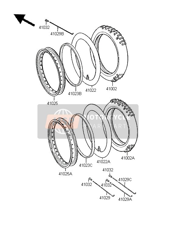 Kawasaki KMX125-SW 1995 Tyres for a 1995 Kawasaki KMX125-SW