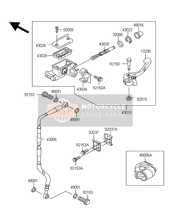 Kawasaki KX65 2006 Front Master Cylinder for a 2006 Kawasaki KX65