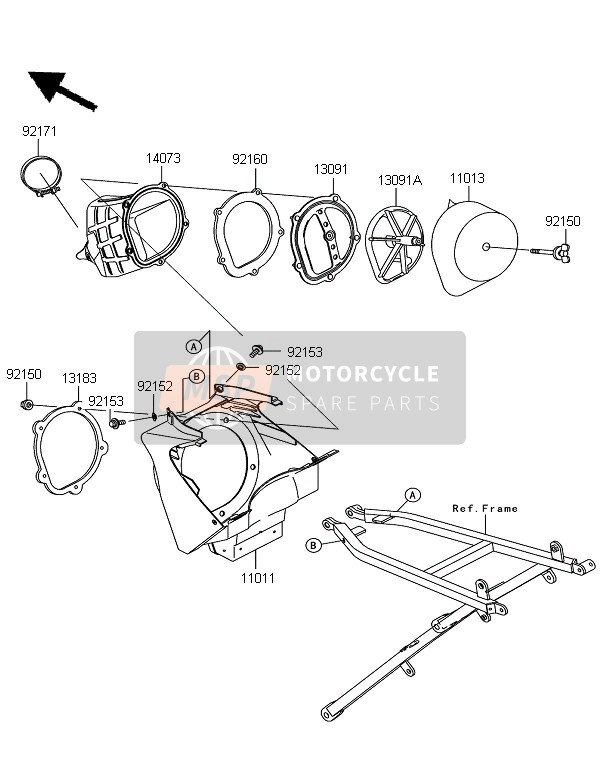 Kawasaki KX125 2006 Air Cleaner for a 2006 Kawasaki KX125