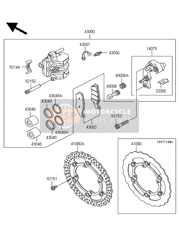 Kawasaki KX125 2006 Front Brake for a 2006 Kawasaki KX125