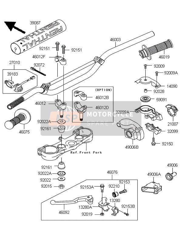 Kawasaki KX125 2006 Handlebar for a 2006 Kawasaki KX125