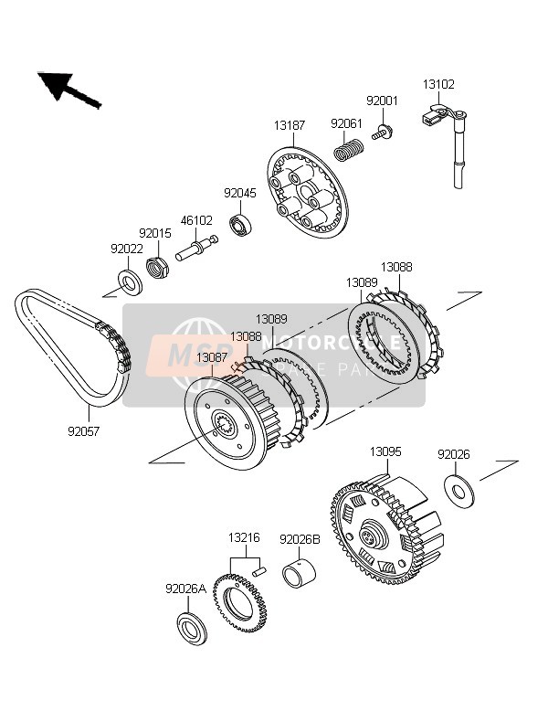 Kawasaki KLE500 2007 Embrayage pour un 2007 Kawasaki KLE500