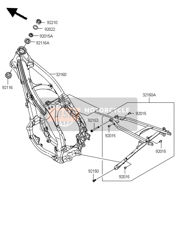 Kawasaki KX250F 2006 Frame for a 2006 Kawasaki KX250F