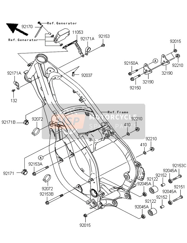 Kawasaki KX250 2006 Frame Fittings for a 2006 Kawasaki KX250