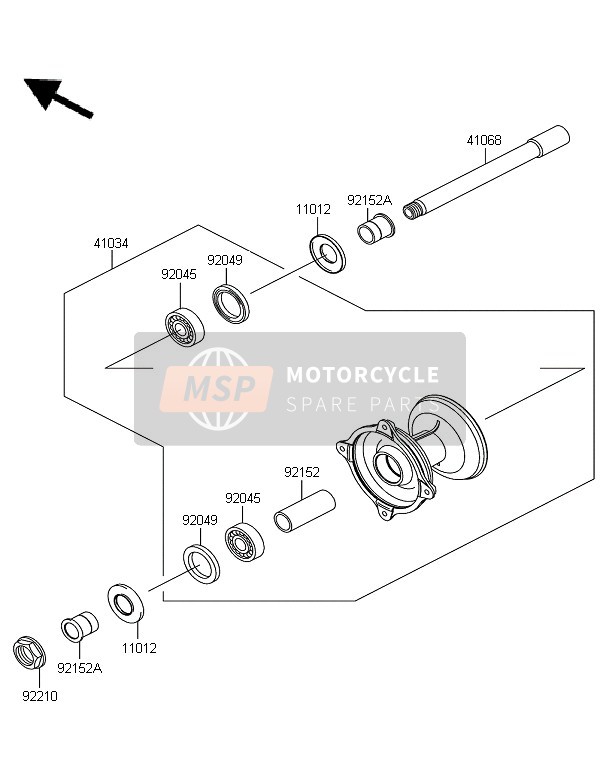 Kawasaki KX250 2006 Buje delantero para un 2006 Kawasaki KX250