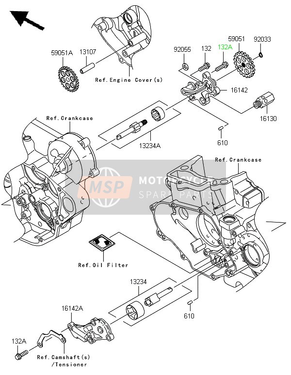 Kawasaki KX450F 2006 Oil Pump for a 2006 Kawasaki KX450F