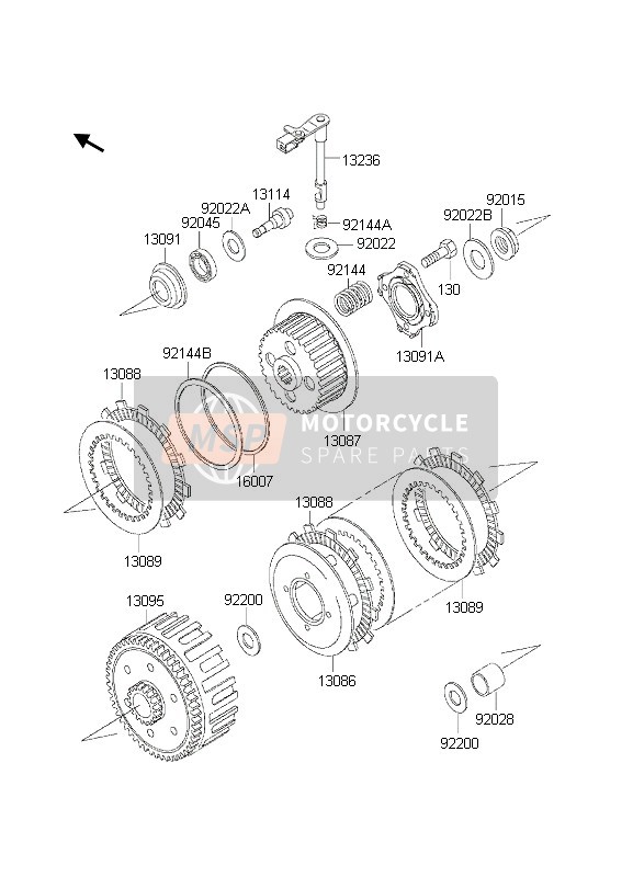 Kawasaki KDX200 2000 Clutch for a 2000 Kawasaki KDX200