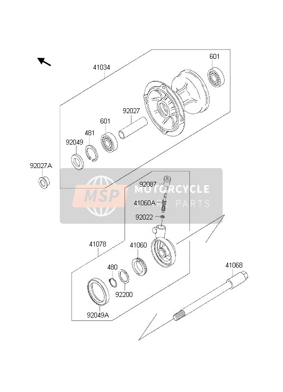 Kawasaki KDX200 2000 VORDERRADNABE für ein 2000 Kawasaki KDX200