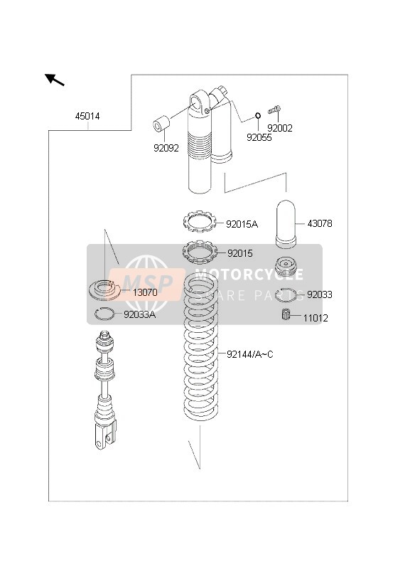 Kawasaki KDX200 2000 Shock Absorber for a 2000 Kawasaki KDX200