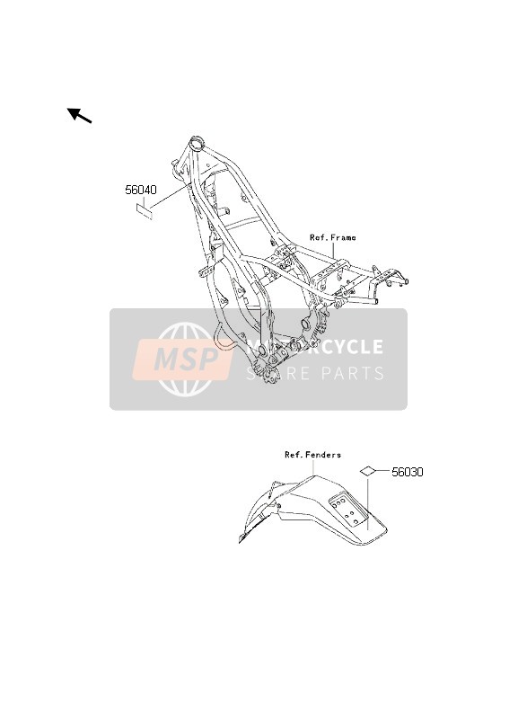 Kawasaki KDX200 2000 Étiquettes pour un 2000 Kawasaki KDX200