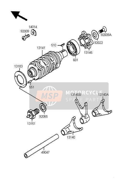 Gear Change Drum & Shift Fork