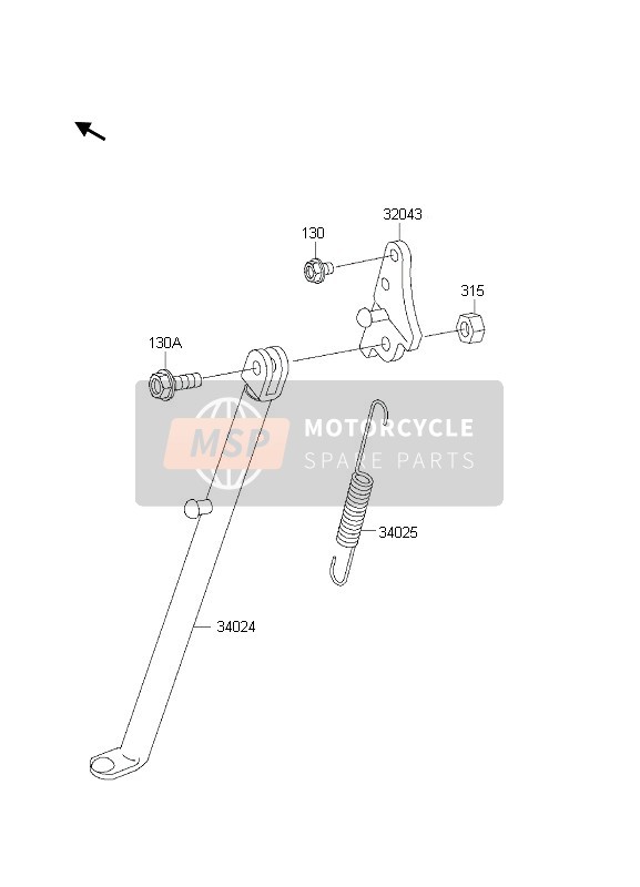 Kawasaki KX60 2000 Supporter pour un 2000 Kawasaki KX60