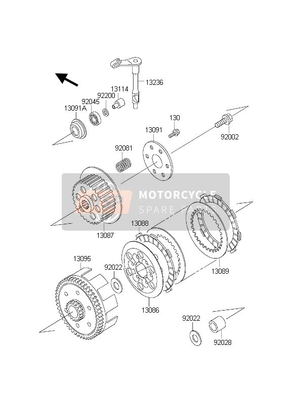 Kawasaki KX65 2000 KUPPLUNG für ein 2000 Kawasaki KX65