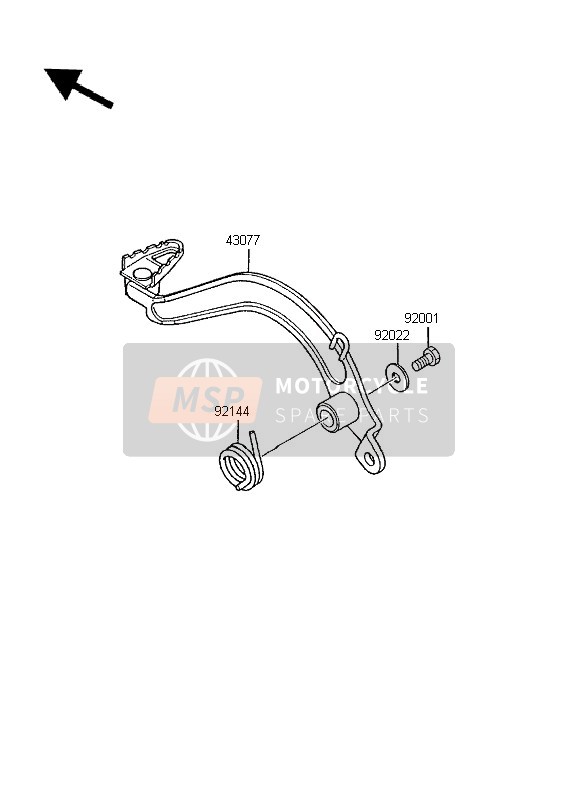 Kawasaki KMX125-LW 1995 BREMSPEDAL für ein 1995 Kawasaki KMX125-LW