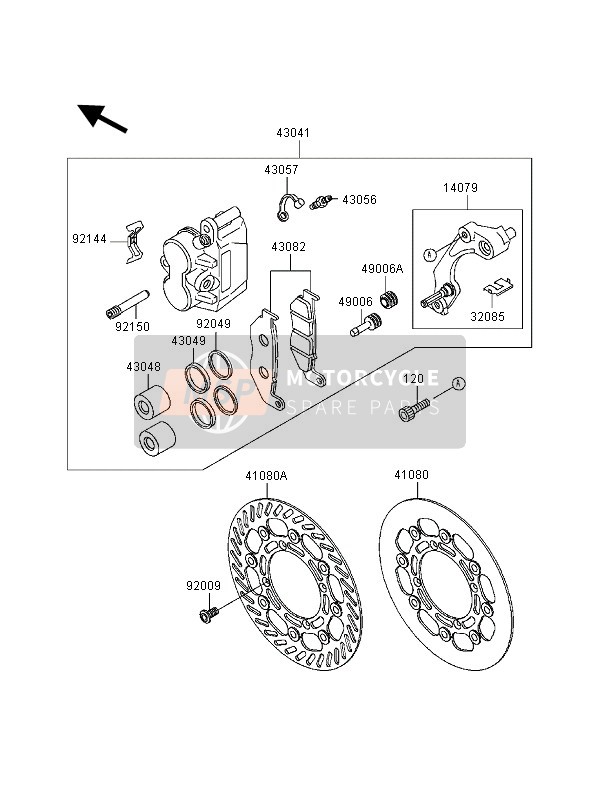 Kawasaki KX250 2000 Front Brake for a 2000 Kawasaki KX250