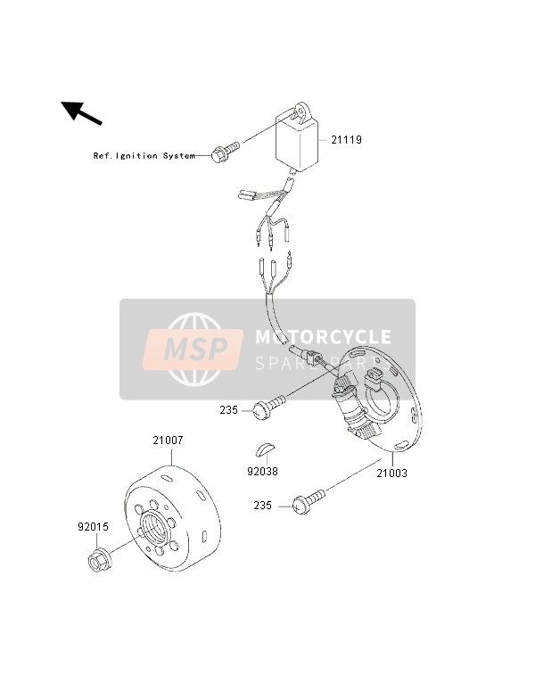 Kawasaki KX500 2000 Generador para un 2000 Kawasaki KX500