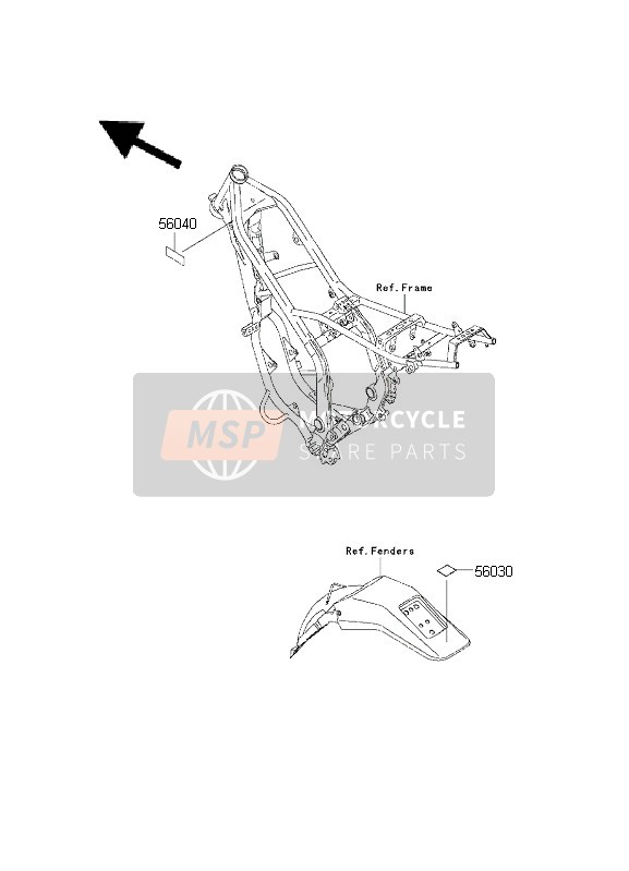 Kawasaki KDX200 2001 Étiquettes pour un 2001 Kawasaki KDX200