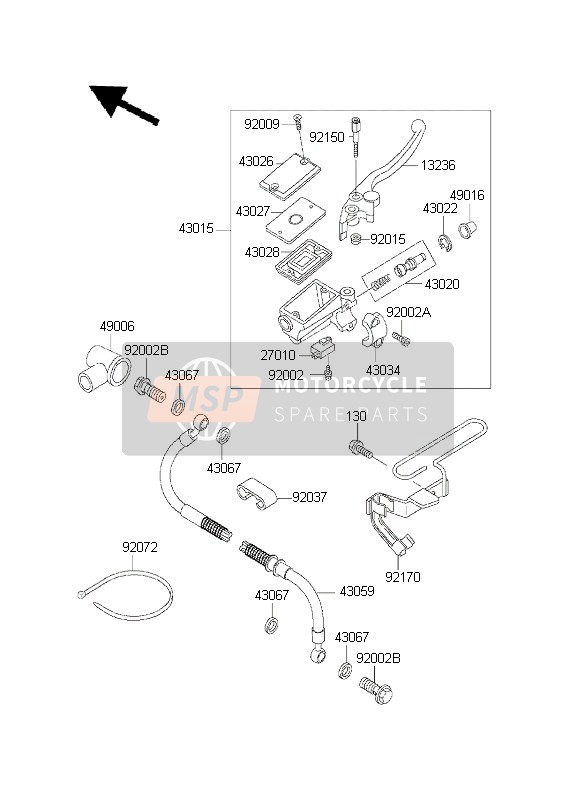 Kawasaki KLE500 2001 Front Master Cylinder for a 2001 Kawasaki KLE500