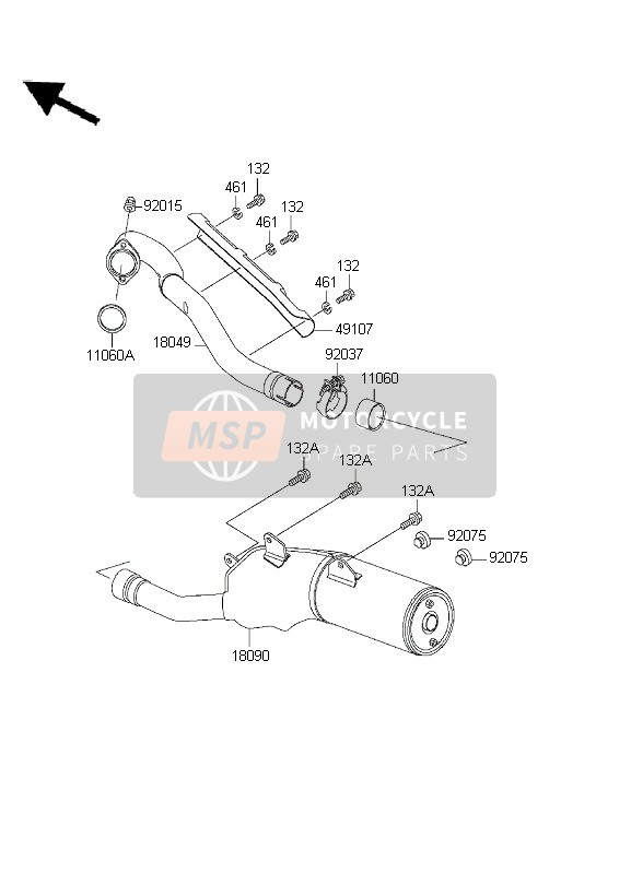 Kawasaki KLX300R 2001 Muffler for a 2001 Kawasaki KLX300R