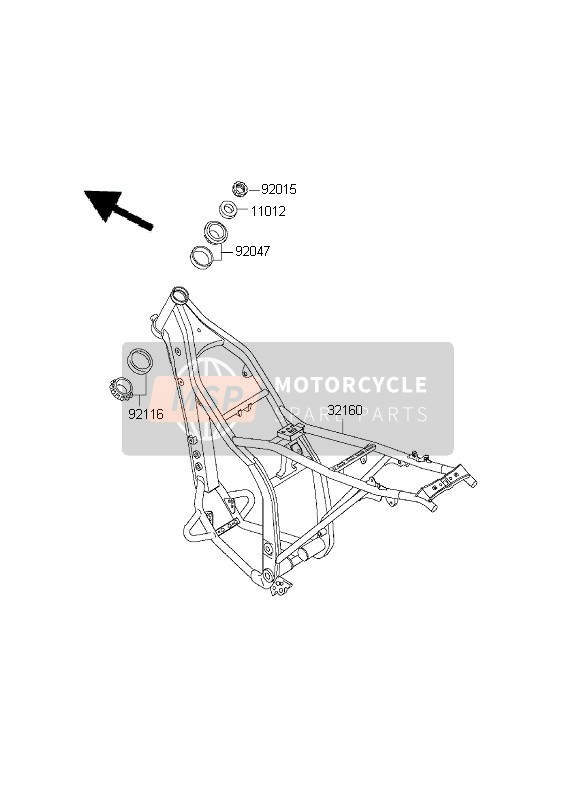 Kawasaki KLX300R 2001 Frame for a 2001 Kawasaki KLX300R