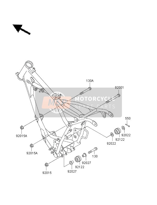 Kawasaki KX60 2001 Engine Mount for a 2001 Kawasaki KX60