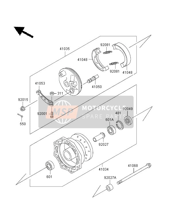 Kawasaki KX60 2001 Front Hub for a 2001 Kawasaki KX60